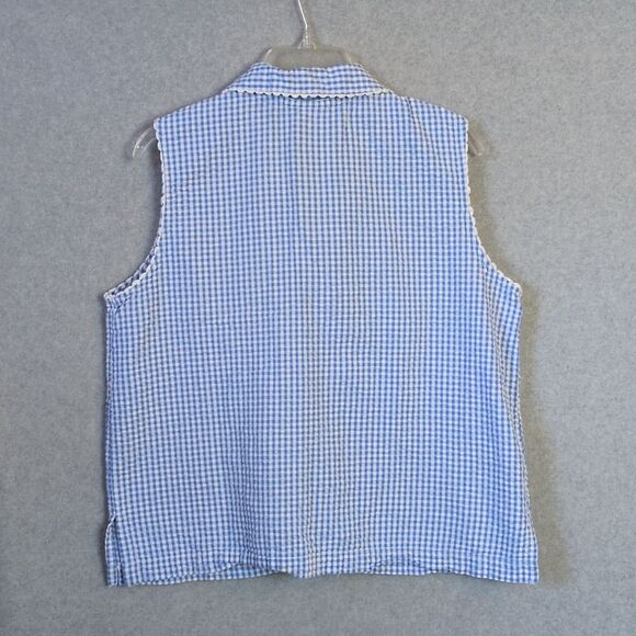 Character Blue Seersucker Pajama Set Women's L Vintage - Picture 3 of 8